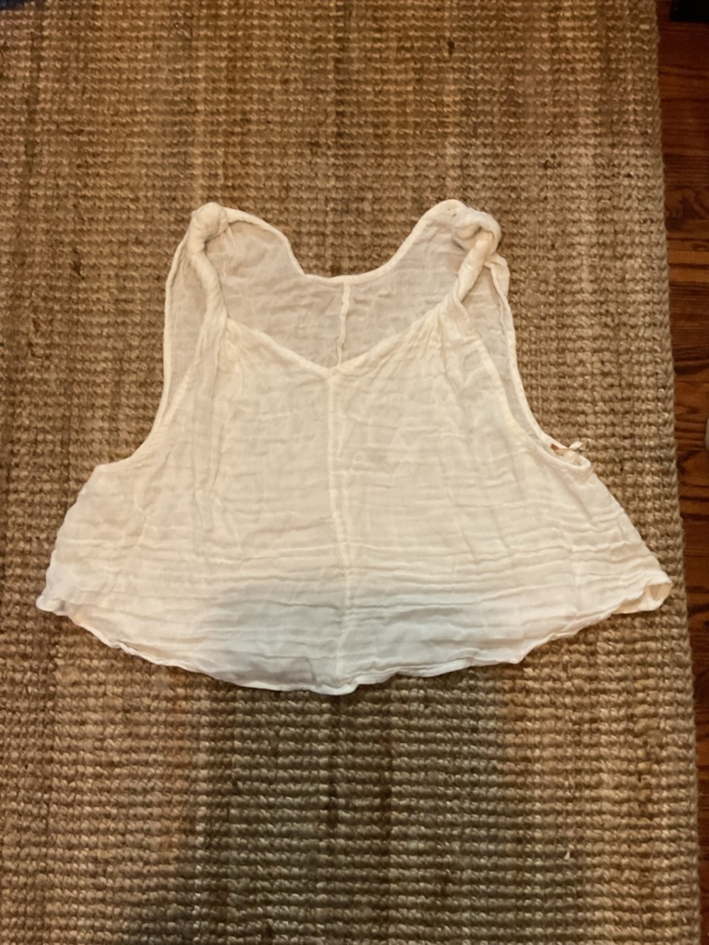 Free People Women’s Cream Twisted Strap Tank Top size Large